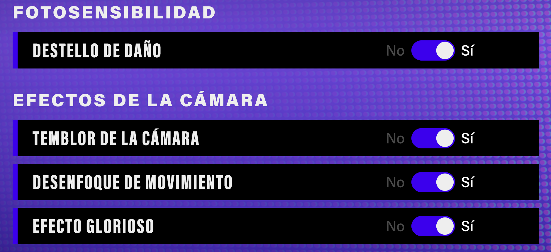 Configuración de video y cámara