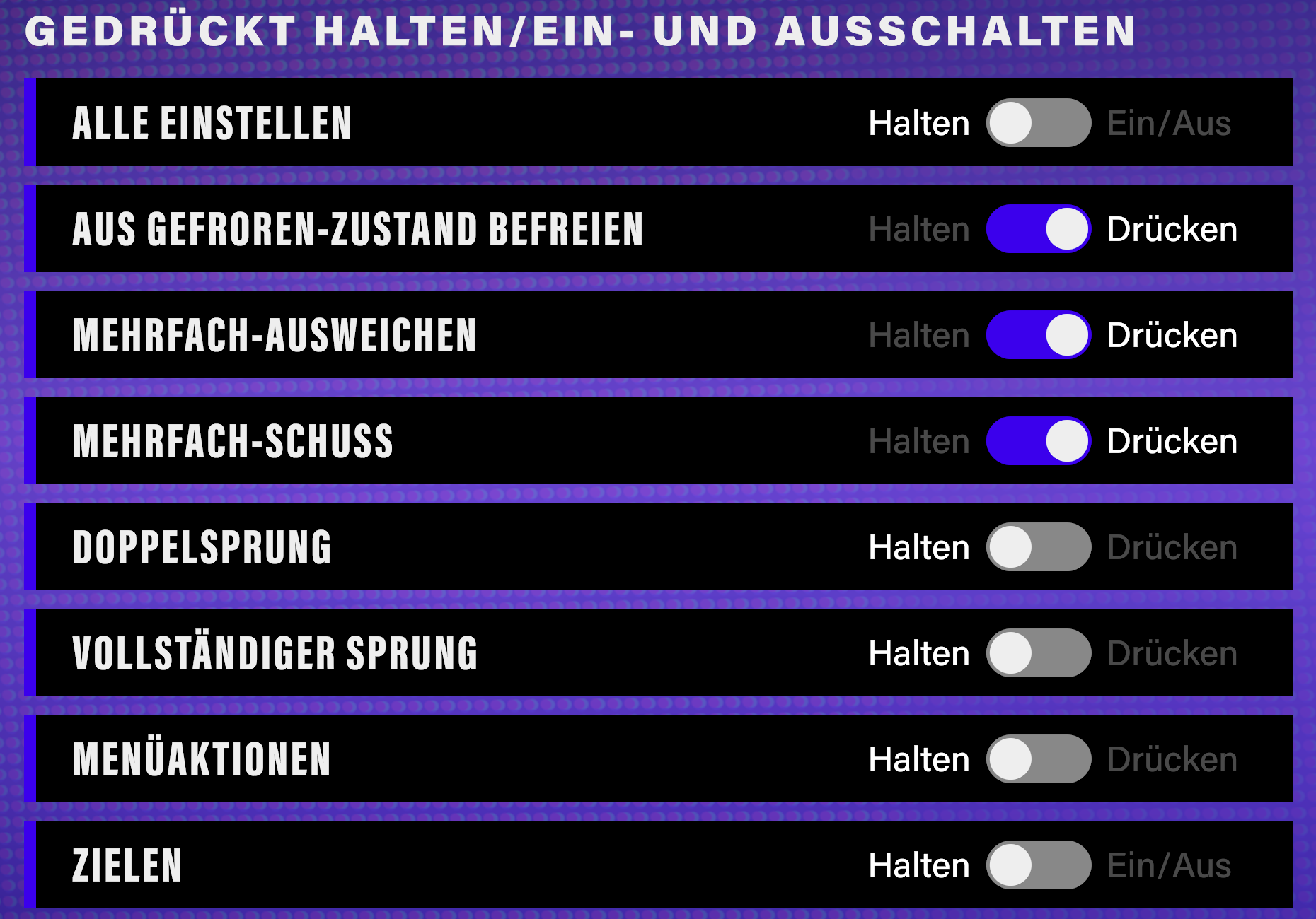 Gameplay-Einstellungen