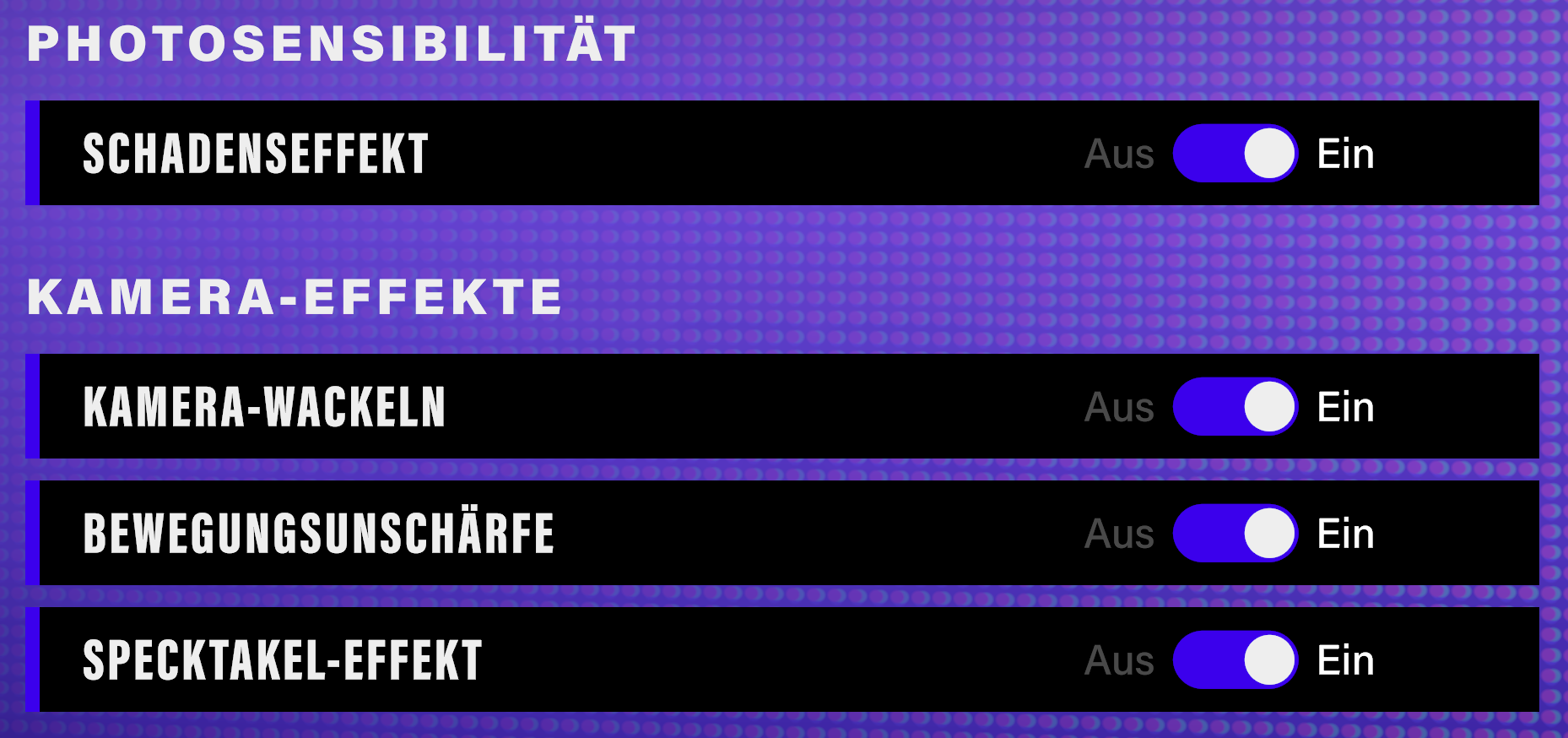 Video- und Kamera-Einstellungen
